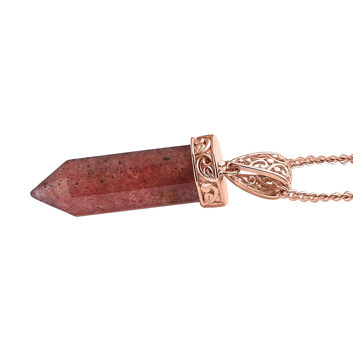 Tanzanian Natronite Point Pendant Necklace 20 Inches in Vermeil Rose Gold Over Sterling Silver 16.15 ctw image number 3