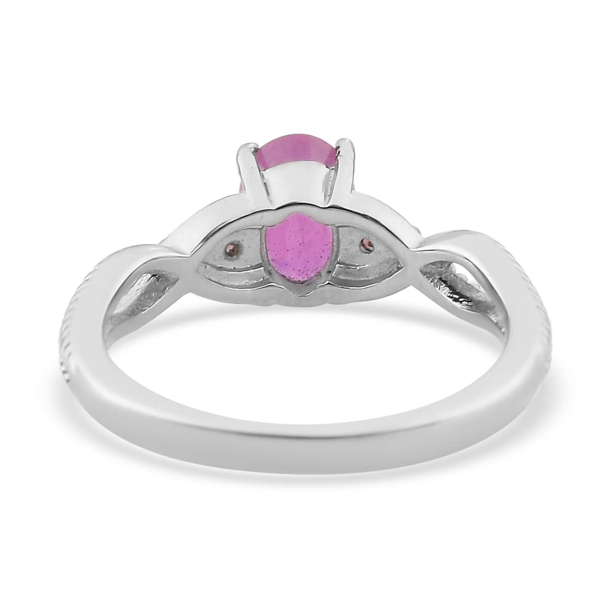 Ilakaka Hot Pink Sapphire (FF) and Morro Redondo Pink Tourmaline Ring (Size 6.00) and Pendant in Stainless Steel 2.50 ctw image number 4