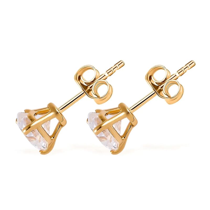 Luxoro Moissanite Jewelry Set, 10K Yellow Gold Jewelry Set, Moissanite Heart Shape Pendant, Moissanite Heart Shape Stud Earrings 1.75 ctw