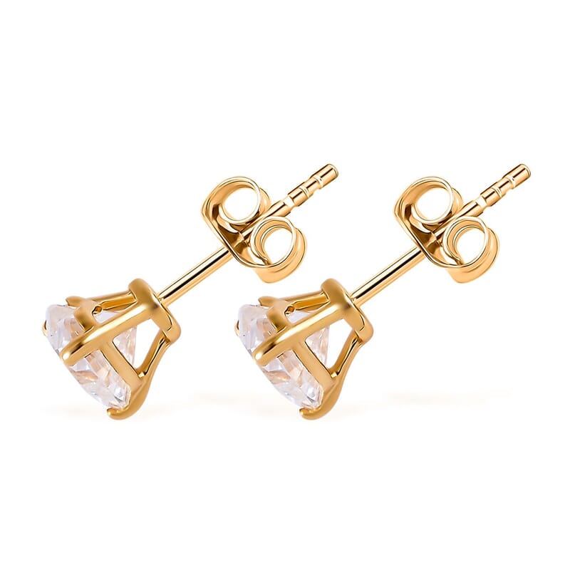Luxoro Moissanite Jewelry Set, 10K Yellow Gold Jewelry Set, Moissanite Heart Shape Pendant, Moissanite Heart Shape Stud Earrings 1.75 ctw