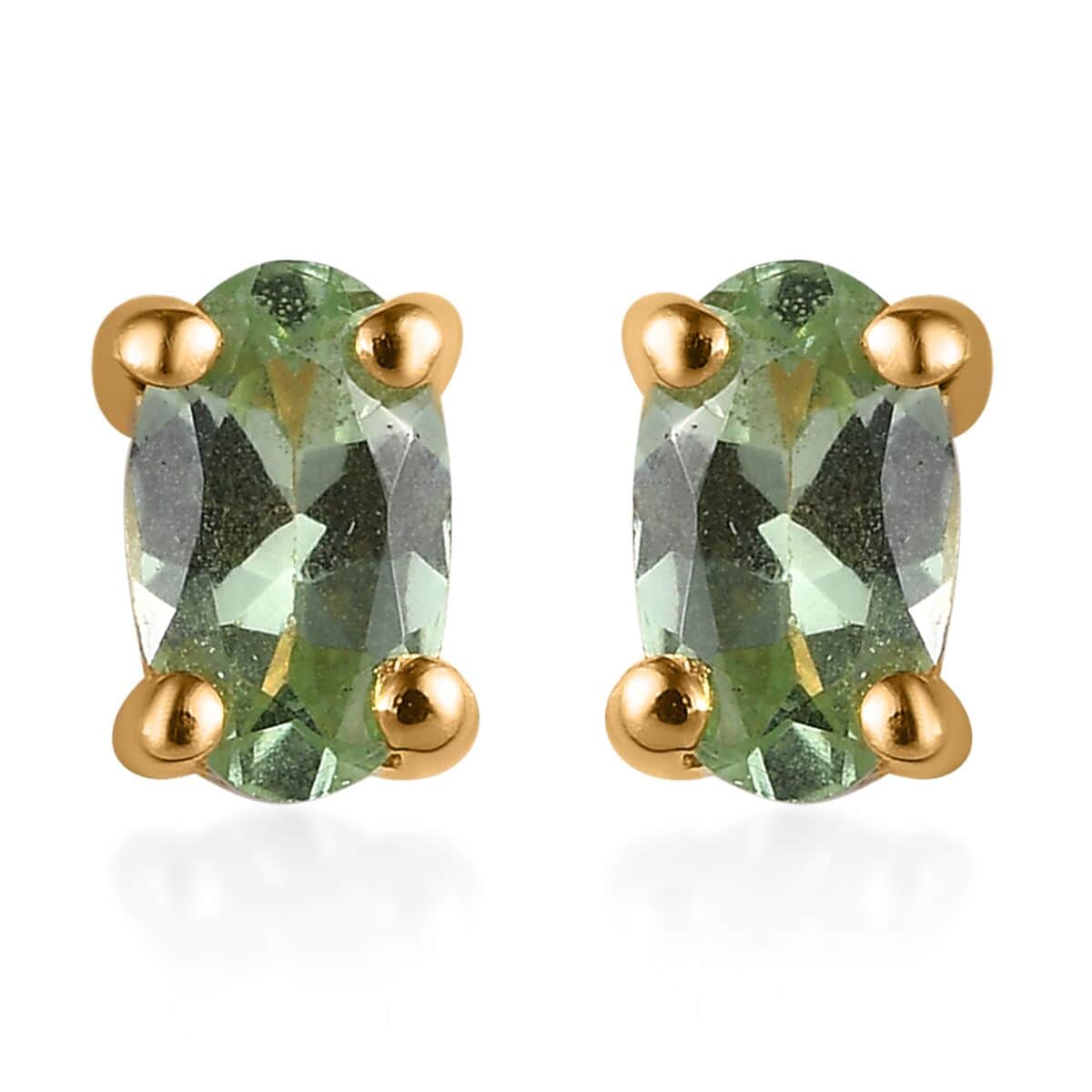 Premium Tsavorite Garnet Stud Earrings and Bracelet (6.50In) in Vermeil Yellow Gold Over Sterling Silver 8.25 ctw image number 6