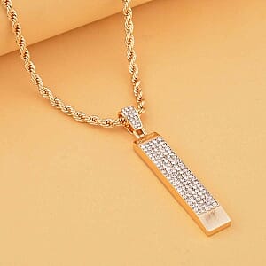 Austrian Crystal Pendant Necklace in Goldtone 24-26 Inches