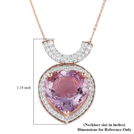 Buy Rose De France Amethyst and White Zircon Pendant Necklace 20 Inches in  Vermeil Rose Gold Over Sterling Silver 11.60 ctw at