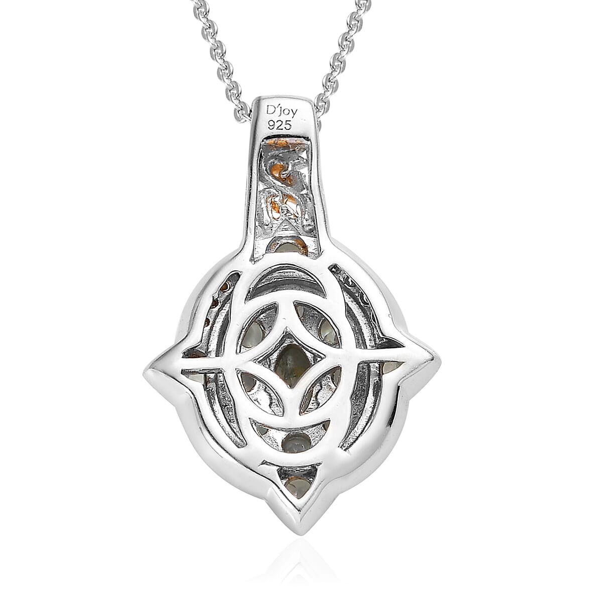 Narsipatnam Alexandrite and White Zircon Pendant Necklace 20 Inches in Vermeil YG and Platinum Over Sterling Silver 1.30 ctw
