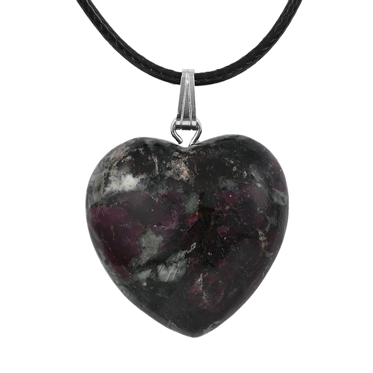 Eudialyte Heart Pendant Necklace 20 Inches in Sterling Silver 65.00 ctw image number 0