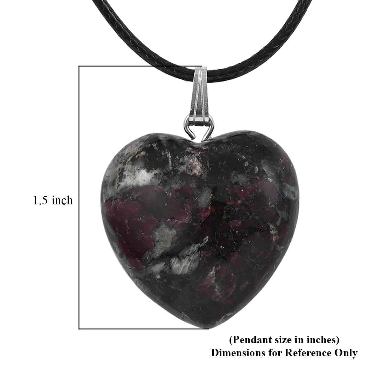 Eudialyte Heart Pendant Necklace 20 Inches in Sterling Silver 65.00 ctw image number 4