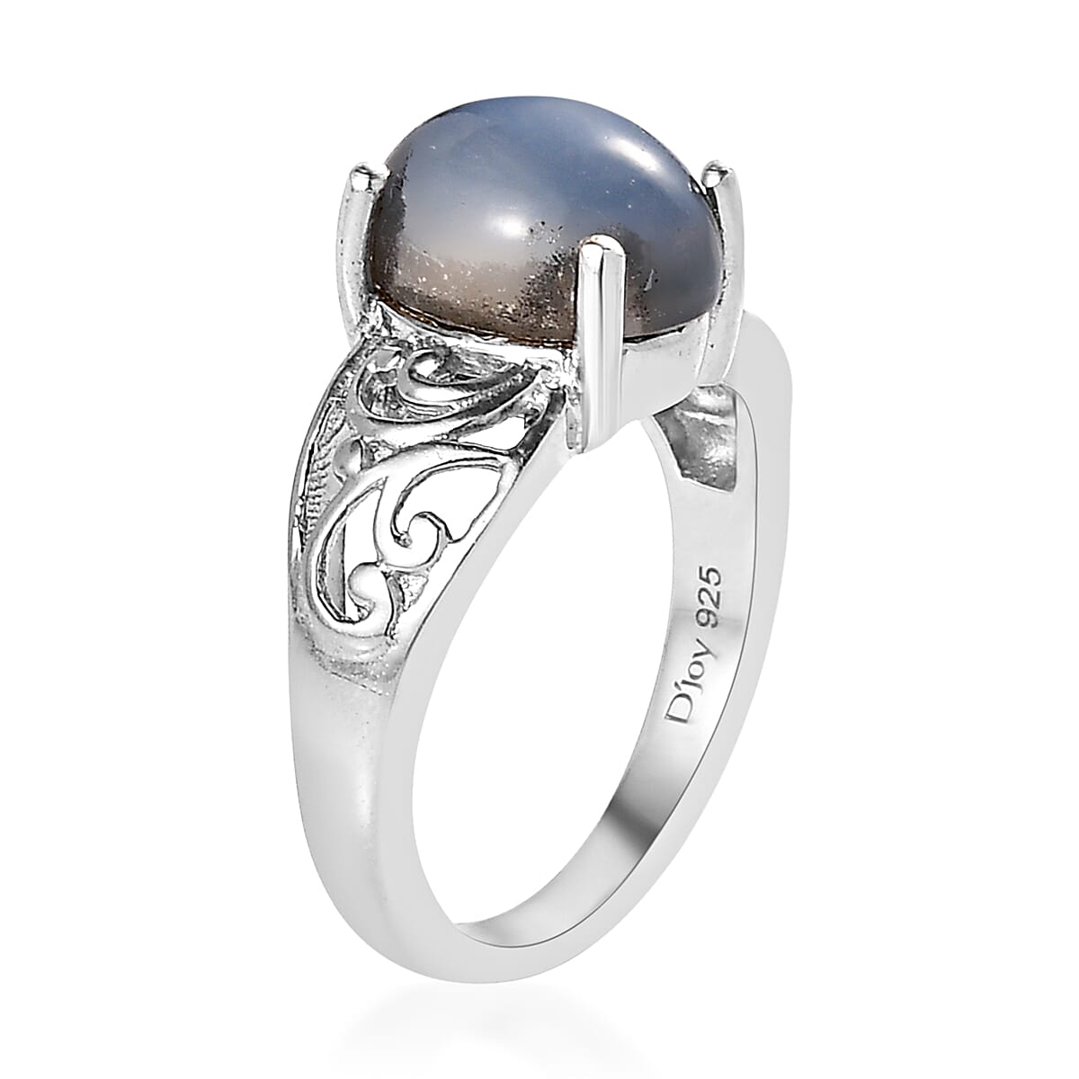 Aurora Moonstone (D) Solitaire Ring (Size 7.0) and Pendant Necklace 20 Inches in Platinum Over Sterling Silver 5.65 ctw image number 4