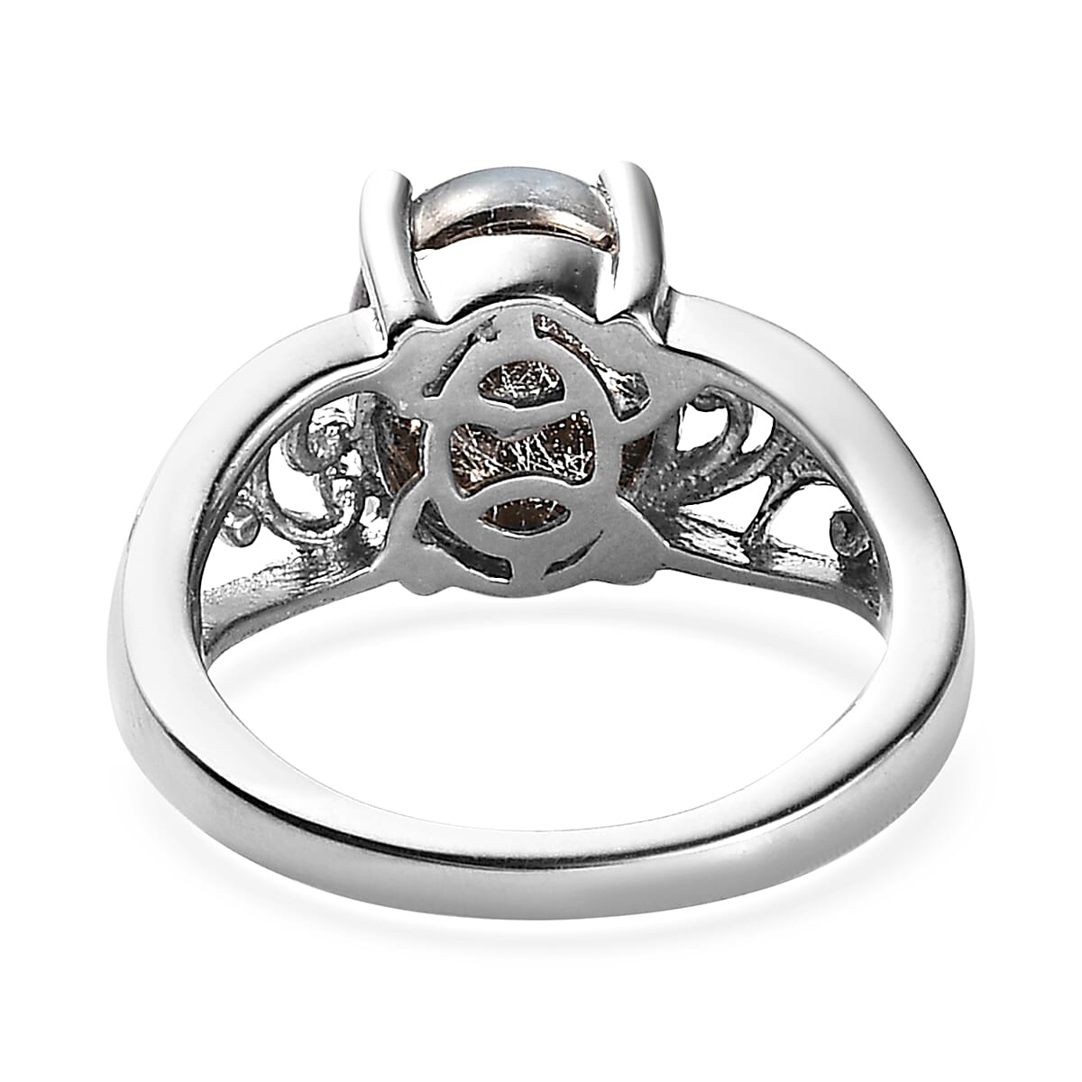 Aurora Moonstone (D) Solitaire Ring (Size 7.0) and Pendant Necklace 20 Inches in Platinum Over Sterling Silver 5.65 ctw image number 5