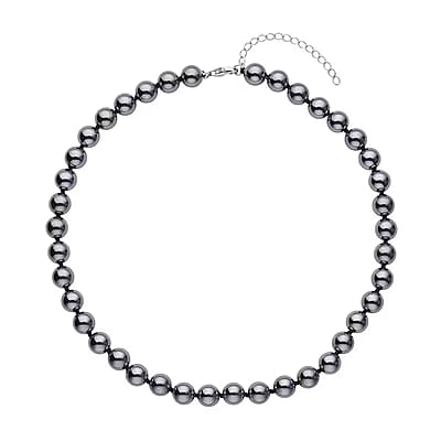 Terahertz 370.00 ctw Round Beaded Stretch Bracelet and Necklace 18-20 Inches in Rhodium Over Sterling Silver
