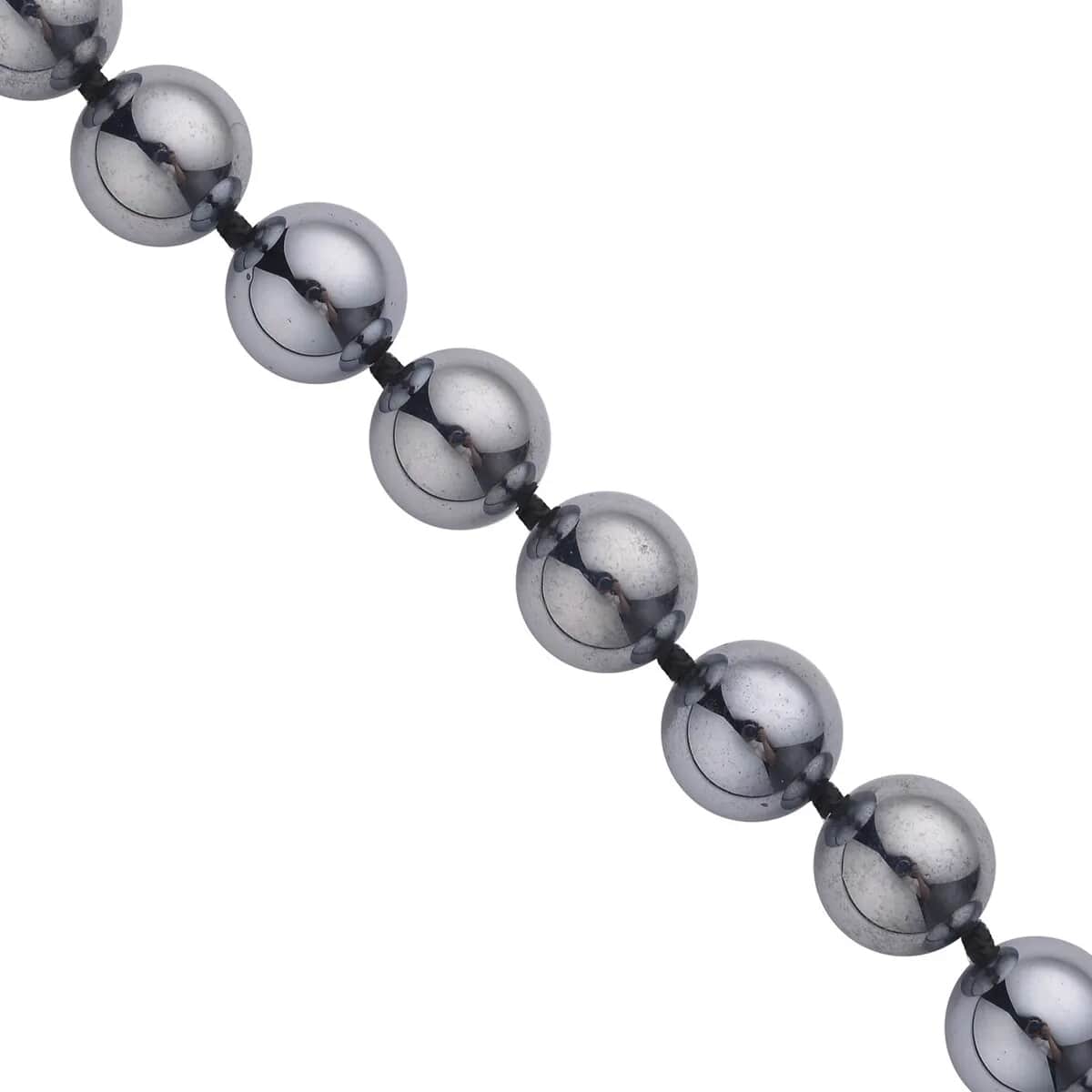 Terahertz Round Beaded Stretch Bracelet and Necklace 18-20 Inches in Rhodium Over Sterling Silver 370.00 ctw image number 6