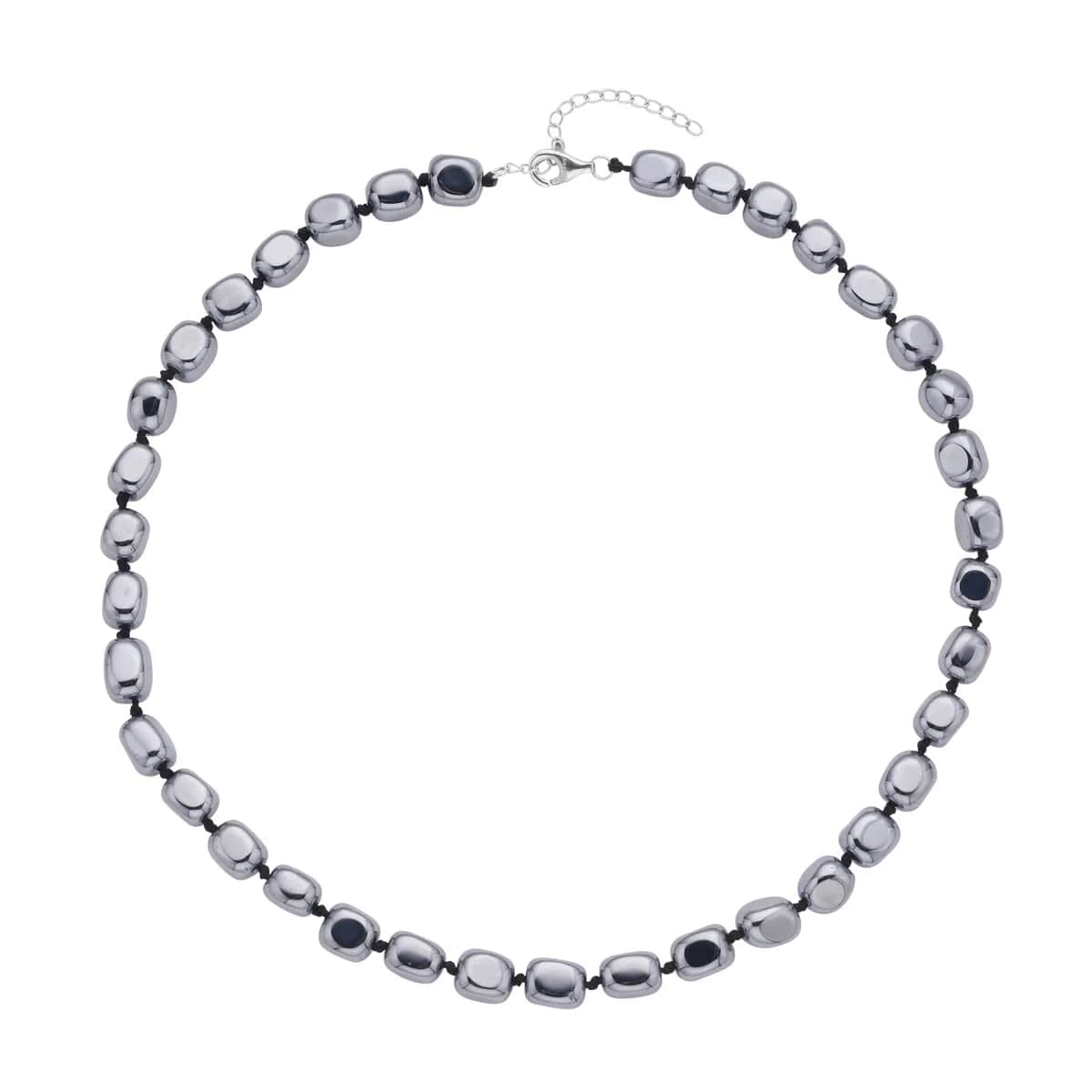 Terahertz 488.50 ctw Fancy Beaded Stretch Bracelet and Necklace 18-20 Inches in Rhodium Over Sterling Silver image number 4