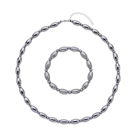Large Barrel Chain Diamond Link Stretch Bracelet