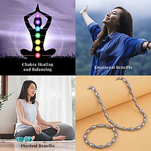 Terahertz Beads 189.00 ctw Jewelry Set, Bracelet And Necklace Set, Sterling Silver Set, Beaded Bracelet, Beaded Necklace, Terahertz Jewelry Set, Princess Length Necklace, Stretch Bracelet