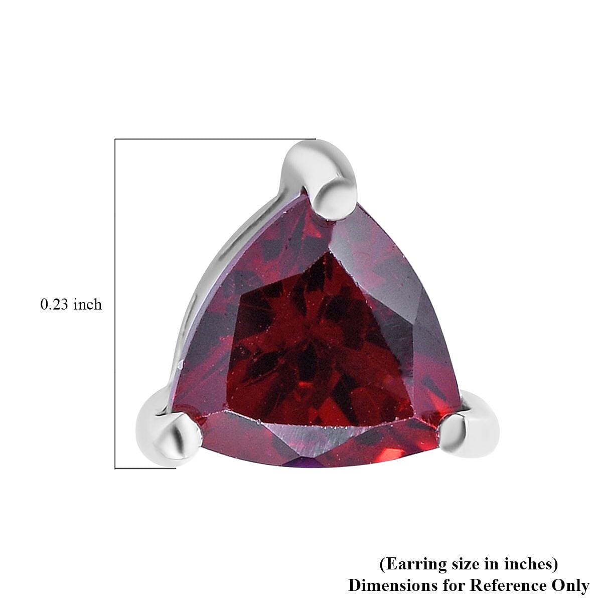 Mozambique Garnet Trillion Tennis Bracelet (6.25In) and Stud Earrings in Platinum Over Sterling Silver 23.50 ctw