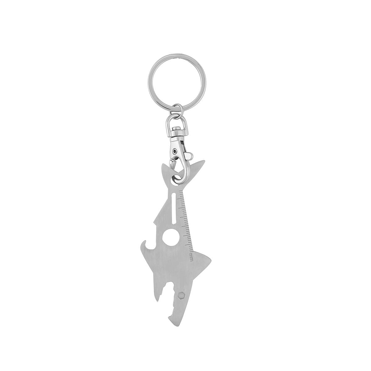 Multi-purpose Shark Shape Keychain or Pendant Necklace (30 Inches) in Stainless Steel , Tarnish-Free, Waterproof, Sweat Proof Jewelry