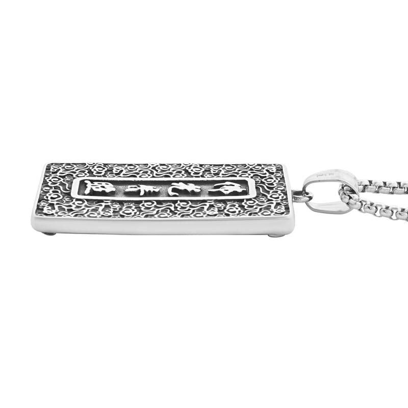 Gautam Buddha Pendant Necklace 24 Inches in Stainless Steel
