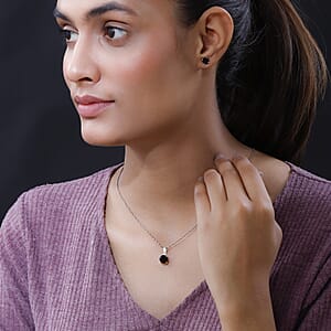 Brazilian Smoky Quartz Solitaire Stud Earrings and Pendant in Sterling Silver 3.15 ctw