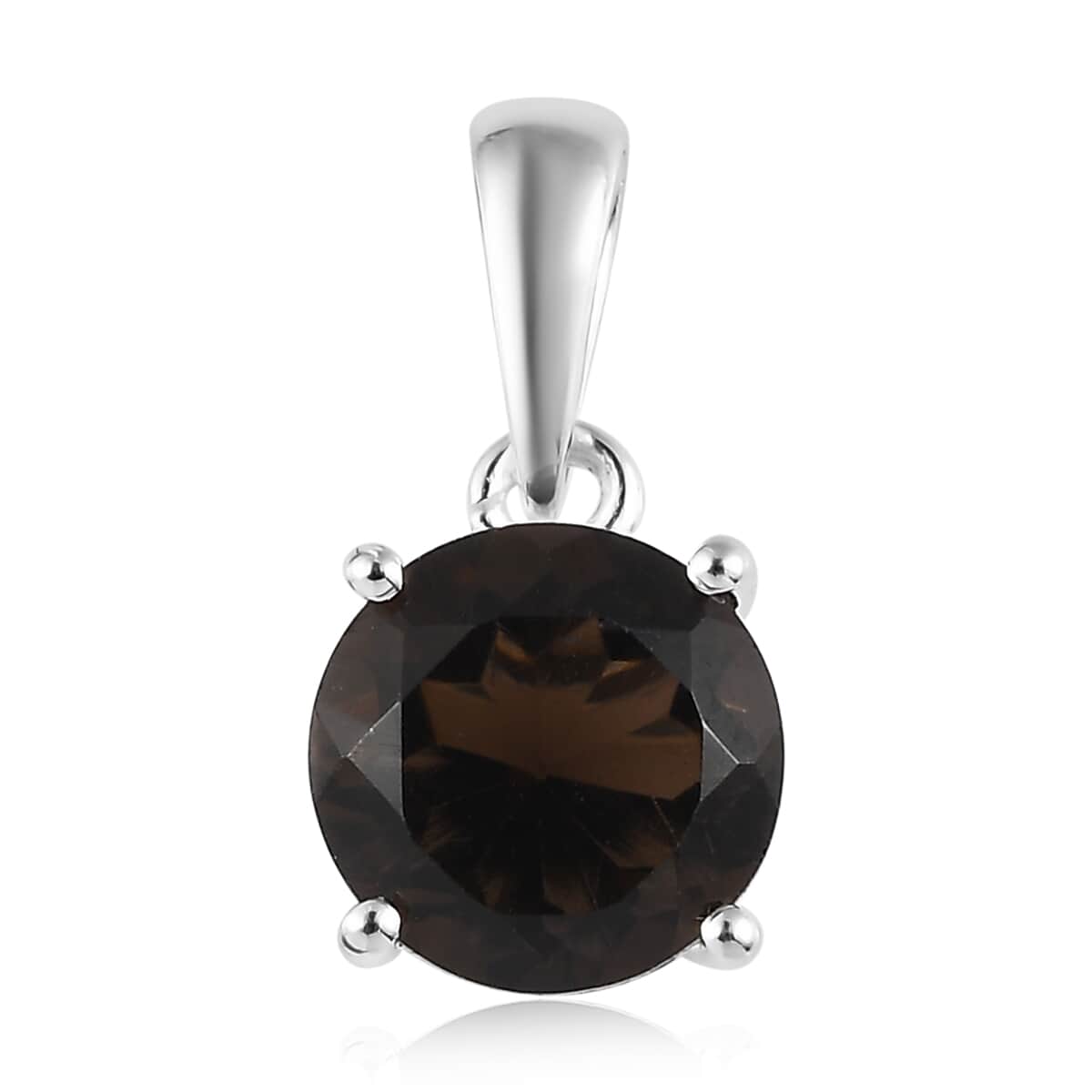 Brazilian Smoky Quartz Solitaire Stud Earrings and Pendant in Sterling Silver 3.15 ctw image number 5