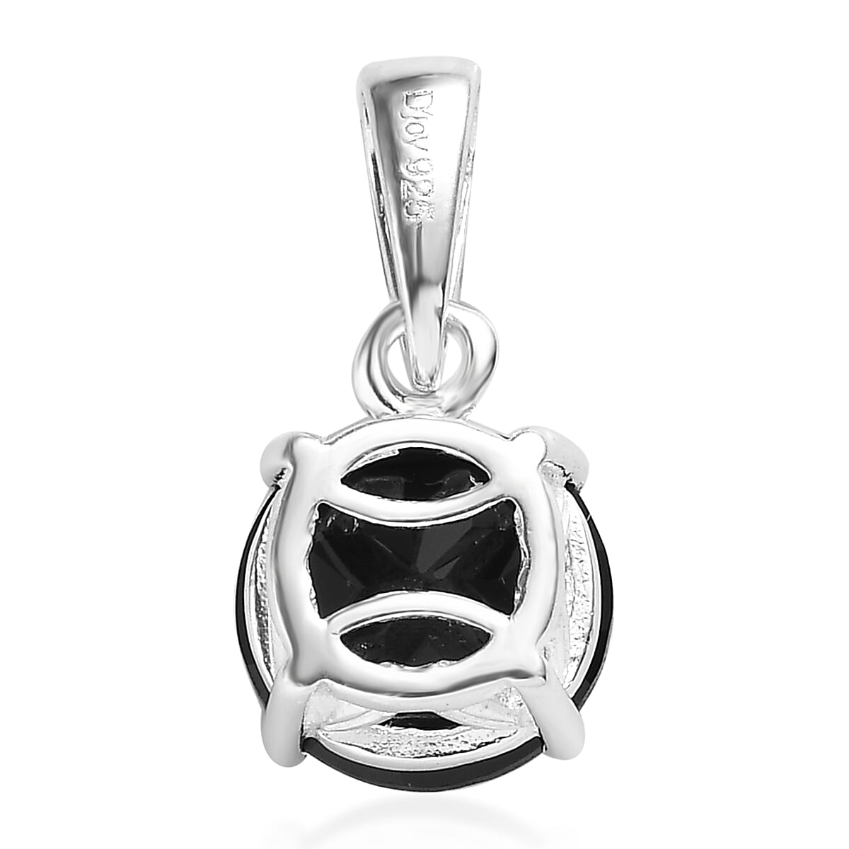 Thai Black Spinel Solitaire Pendant and Stud Earrings in Sterling Silver 4.35 ctw image number 4