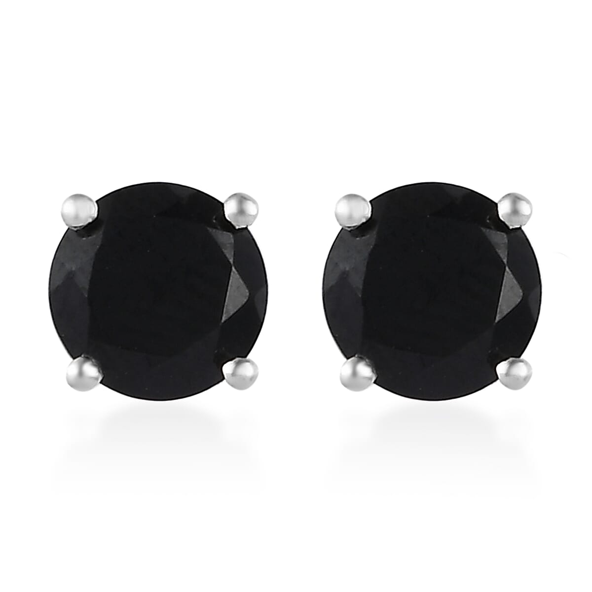 Thai Black Spinel Solitaire Pendant and Stud Earrings in Sterling Silver 4.35 ctw image number 5