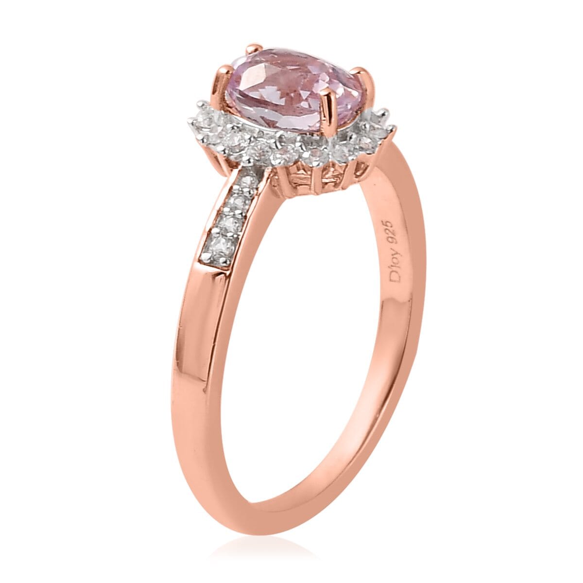 Premium Martha Rocha Kunzite and Natural White Zircon Sunburst Ring and Pendant Necklace 20 Inches in Vermeil Rose Gold Over Sterling Silver 2.90 ctw image number 4