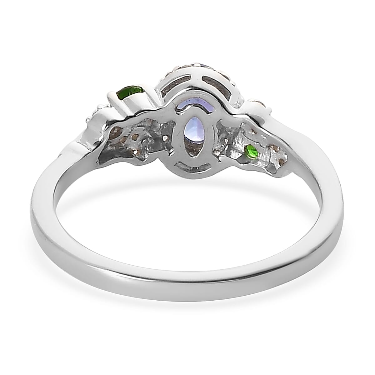 AAA Tanzanite and Multi Gemstone Halo Ring and Pendant Necklace 20 Inches in Platinum Over Sterling Silver 1.75 ctw image number 5