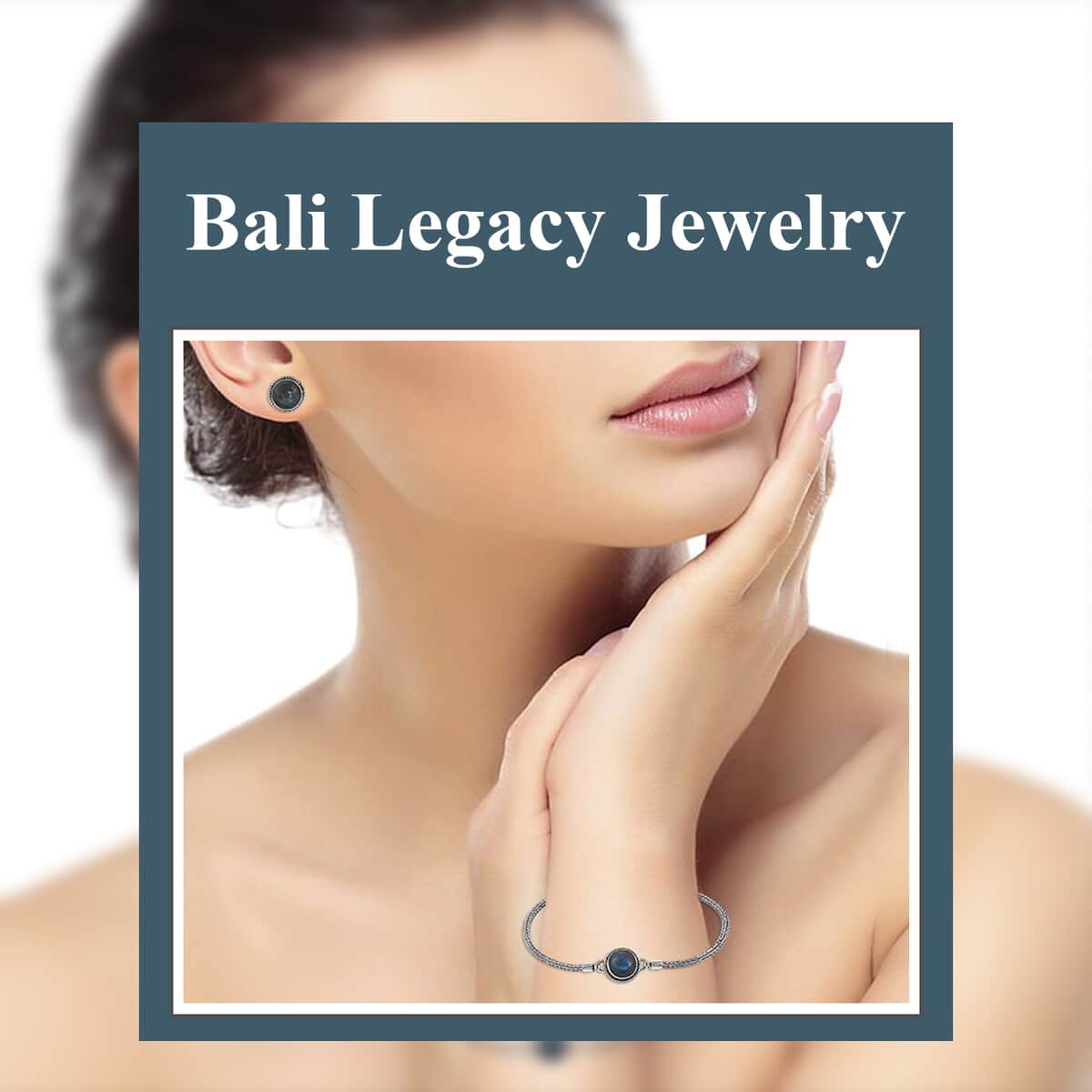 Bali Legacy Malagasy Labradorite Jewelry Set , Sterling Silver Bracelet , Sterling Silver Studs , Toggle Clasp Bracelet , Labradorite Bracelet, Labradorite Stud Earrings 10.40 ctw image number 1