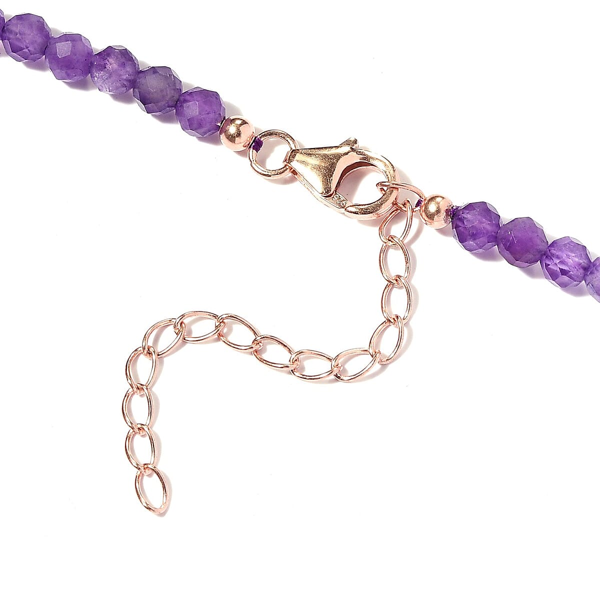 TLV Rose De France Amethyst Heart Pendant with Beaded Necklace (20 Inches) in Vermeil RG Over Sterling Silver 139.20 ctw image number 4