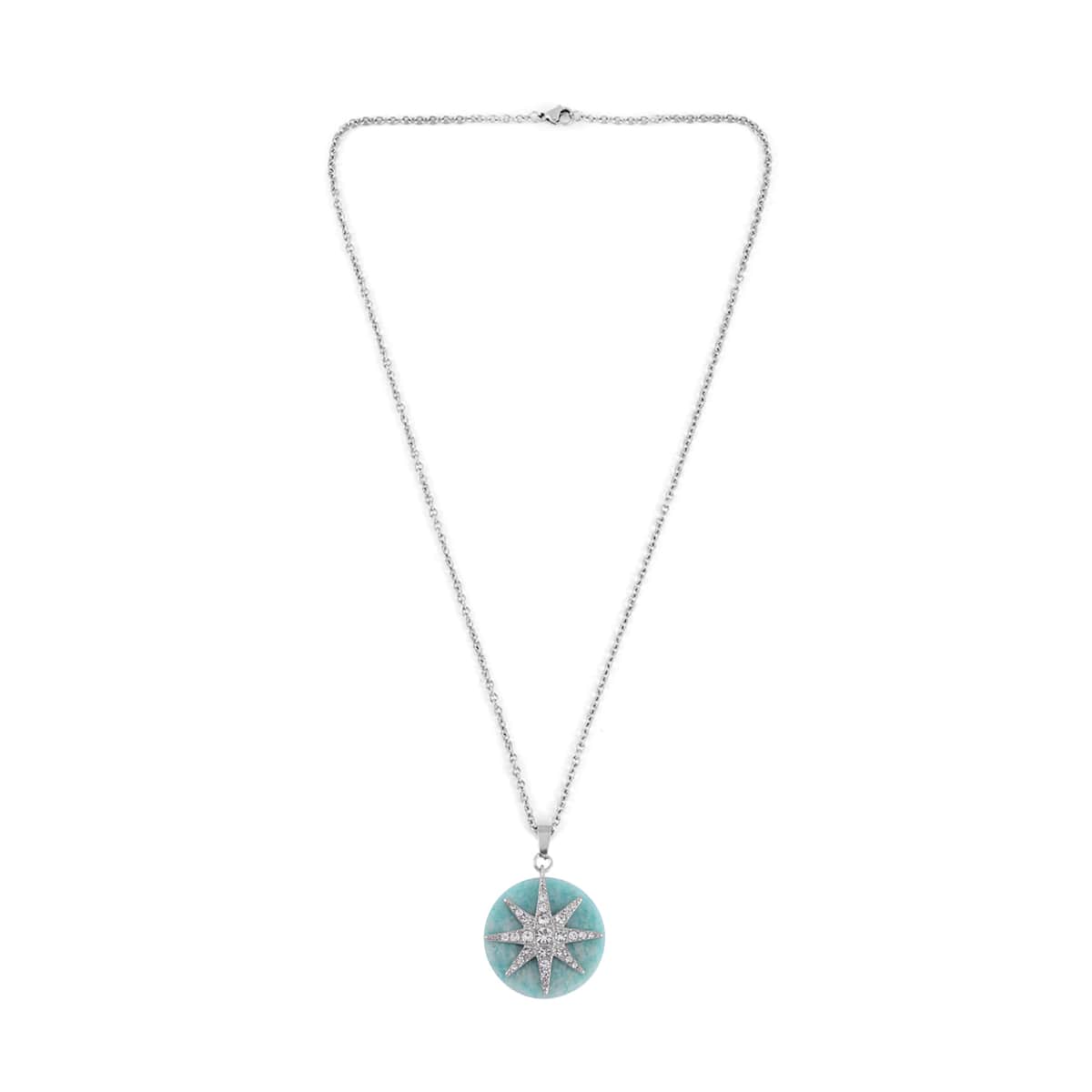 Buy Amazonite and Austrian Crystal Pendant Necklace 20 Inches in ...