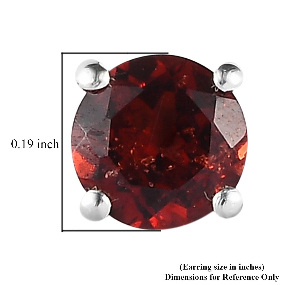 Mozambique Garnet and Australian Black Tourmaline 1.85 ctw Set of 2 Stud Earrings in Sterling Silver