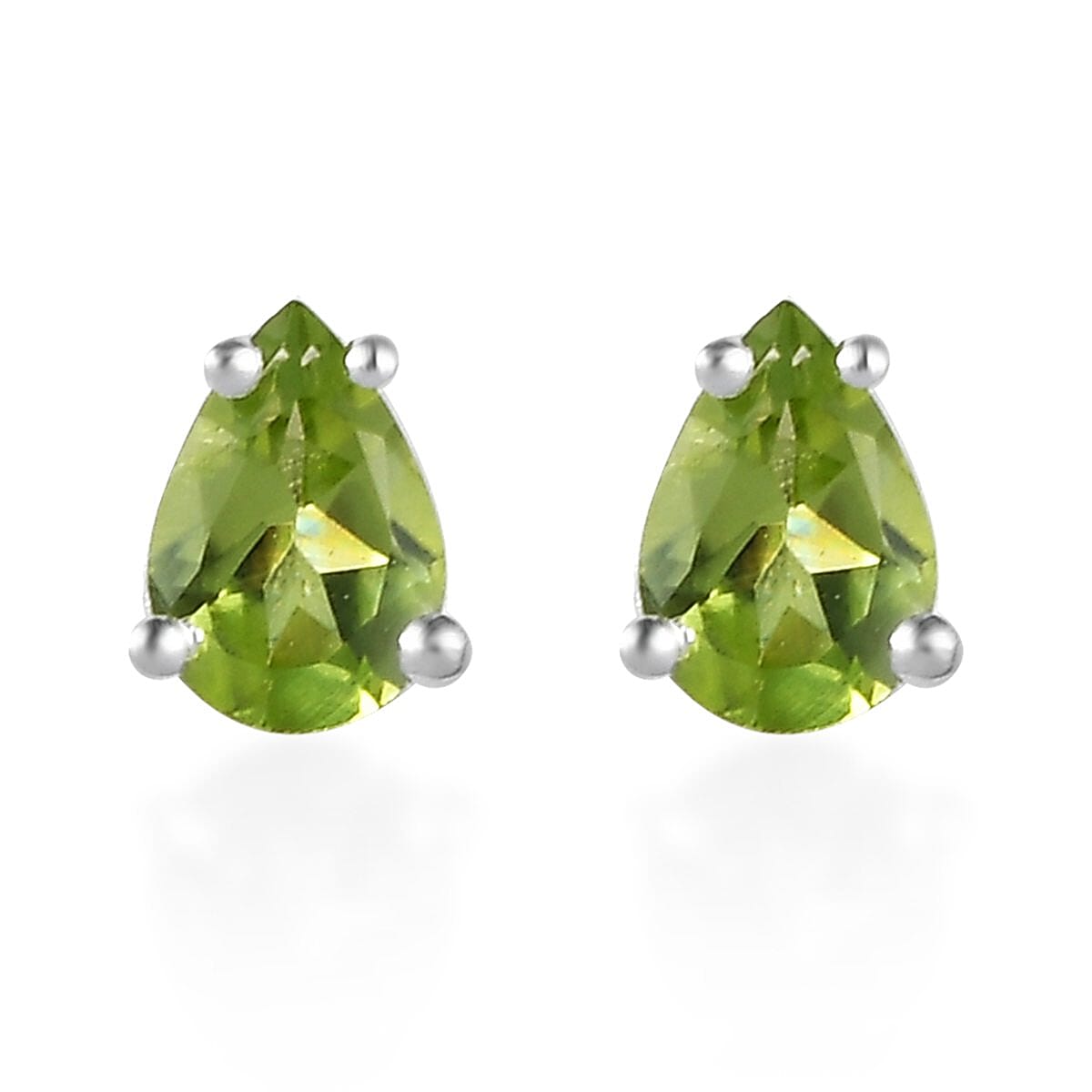 Sky Blue Topaz and Peridot 1.65 ctw Set of 2 Solitaire Stud Earrings in Sterling Silver  image number 3