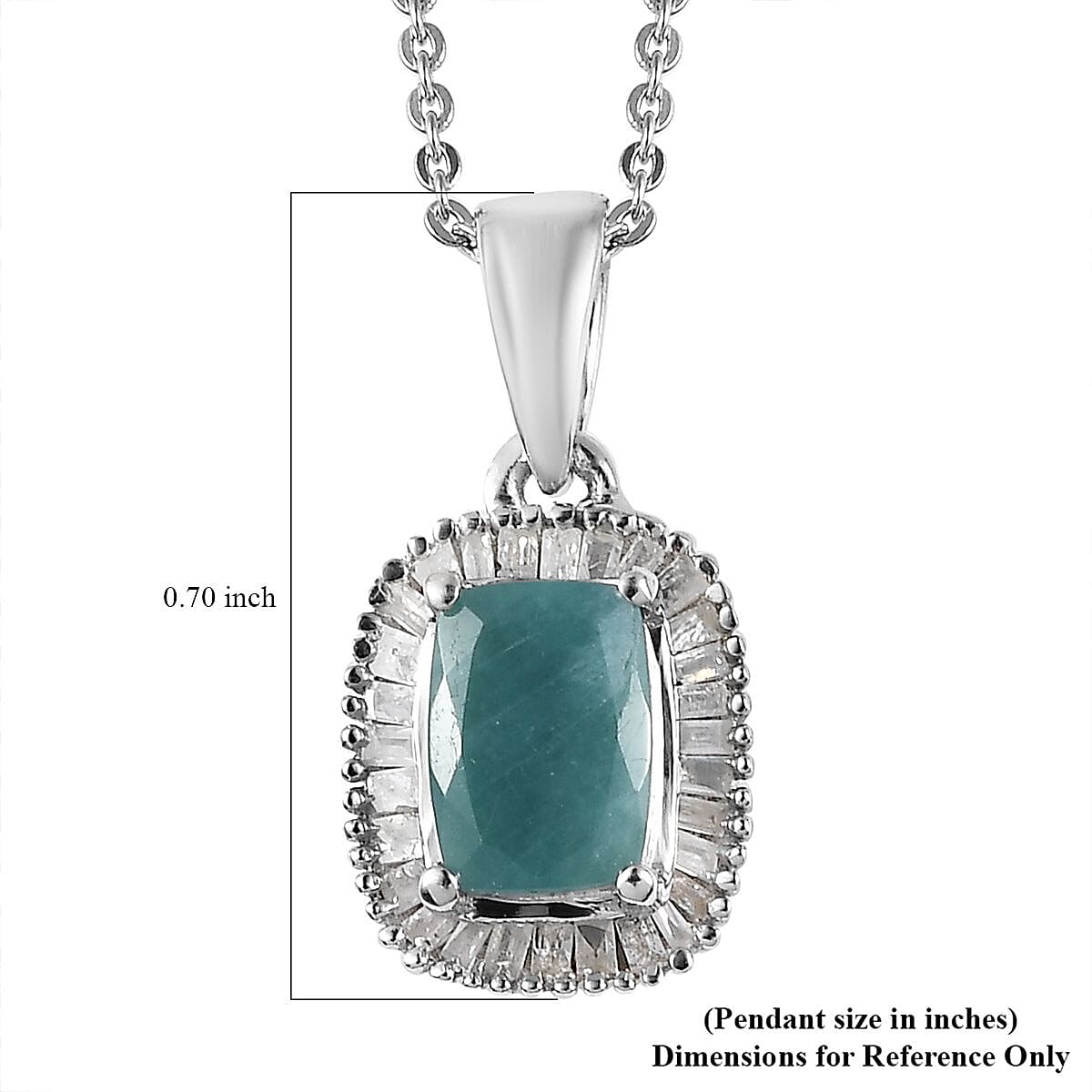 Grandidierite, Natural Pink and White Diamond Halo Pendant Necklace 20 Inches in Platinum Over Sterling Silver 1.00 ctw
