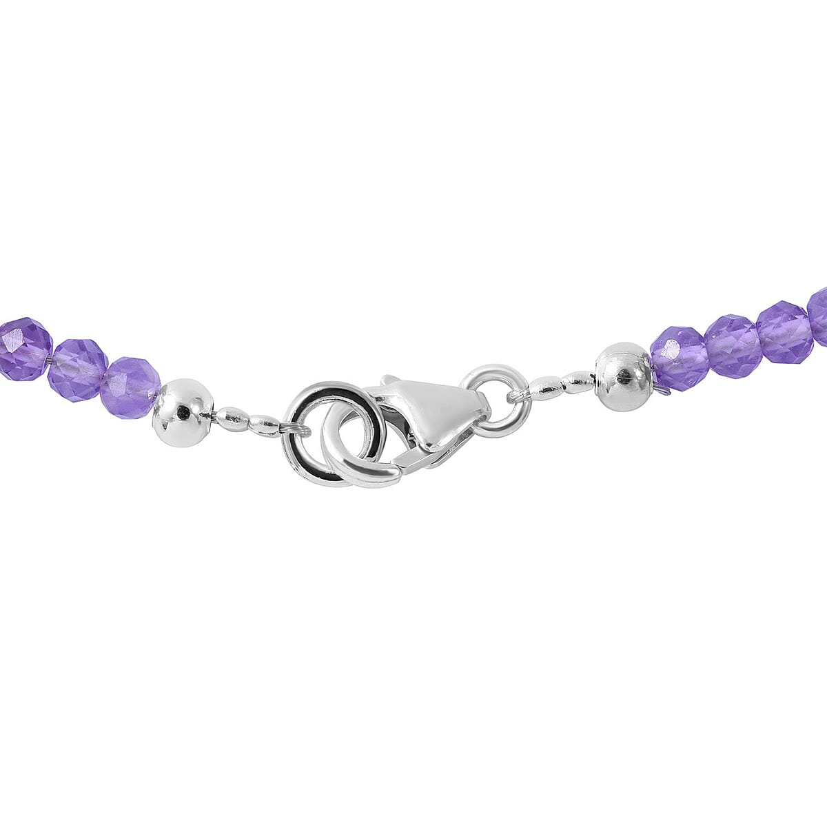 Lusaka Amethyst Heart Pendant with Amethyst Beaded Necklace 18 Inches in Platinum Over Sterling Silver 125.00 ctw image number 5