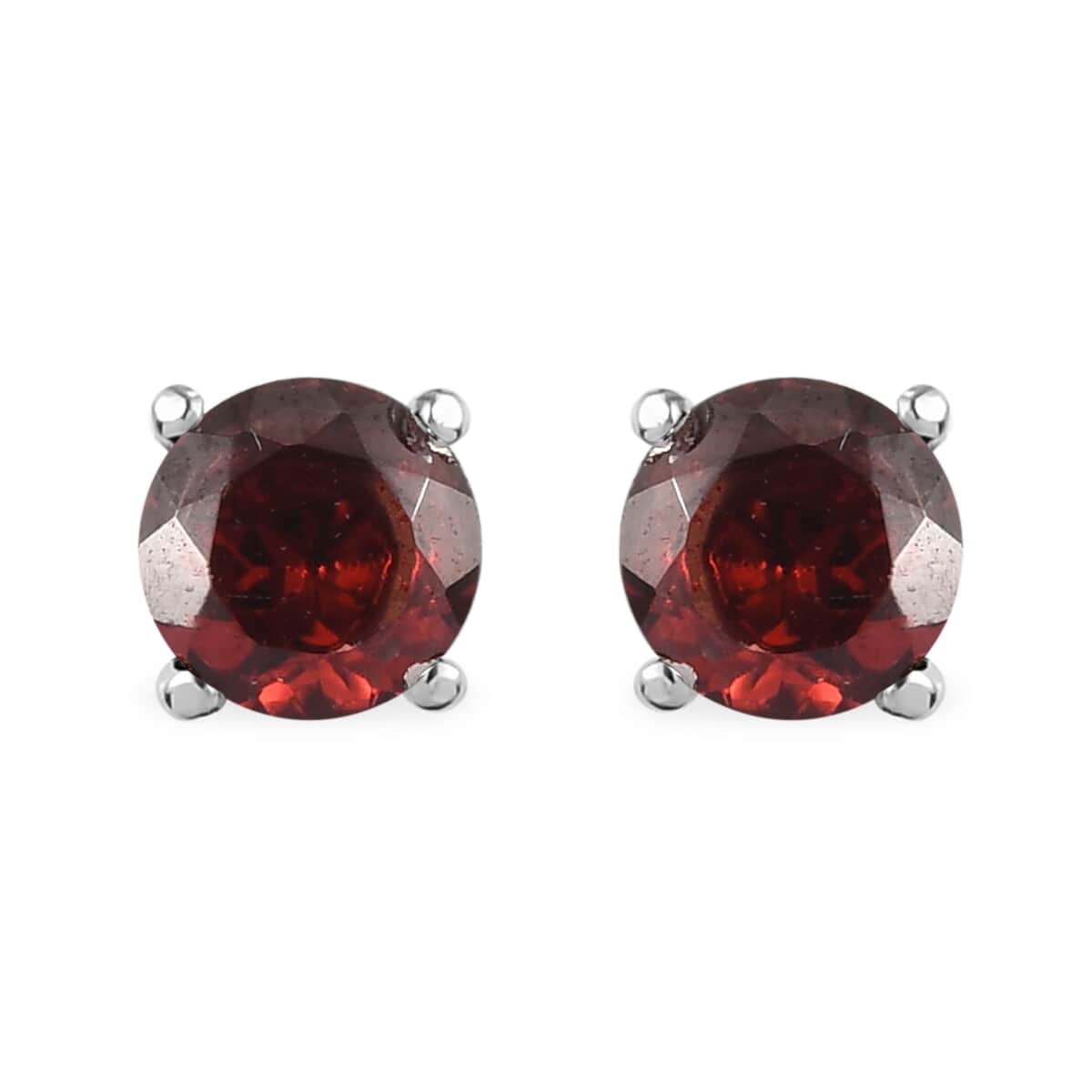 Mozambique Garnet Solitaire Stud Earrings, Ring (Size 10.0) and Pendant Necklace (20 Inches) in Stainless Steel 3.75 ctw | Tarnish-Free, Waterproof, Sweat Proof Jewelry image number 4