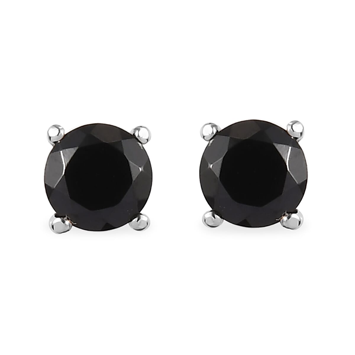 Thai Black Spinel Solitaire Stud Earrings, Ring (Size 8.0) and Pendant Necklace 20 Inches in Stainless Steel 3.25 ctw image number 6