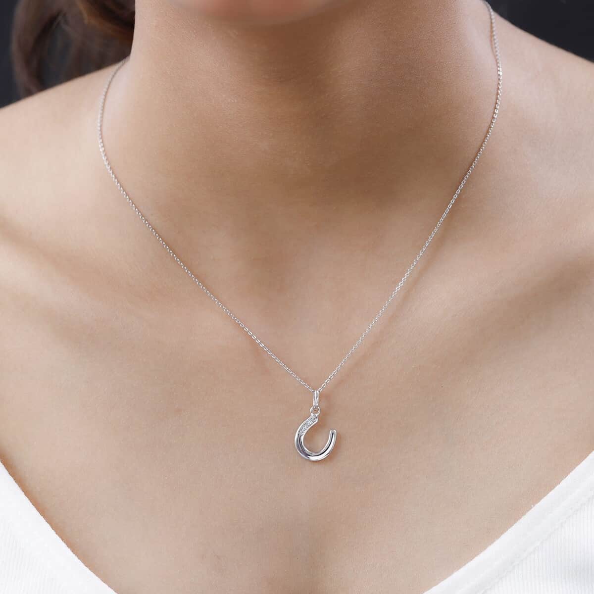 Natural White Zircon Pendant Necklace 20 Inches in Platinum Over Sterling Silver image number 2