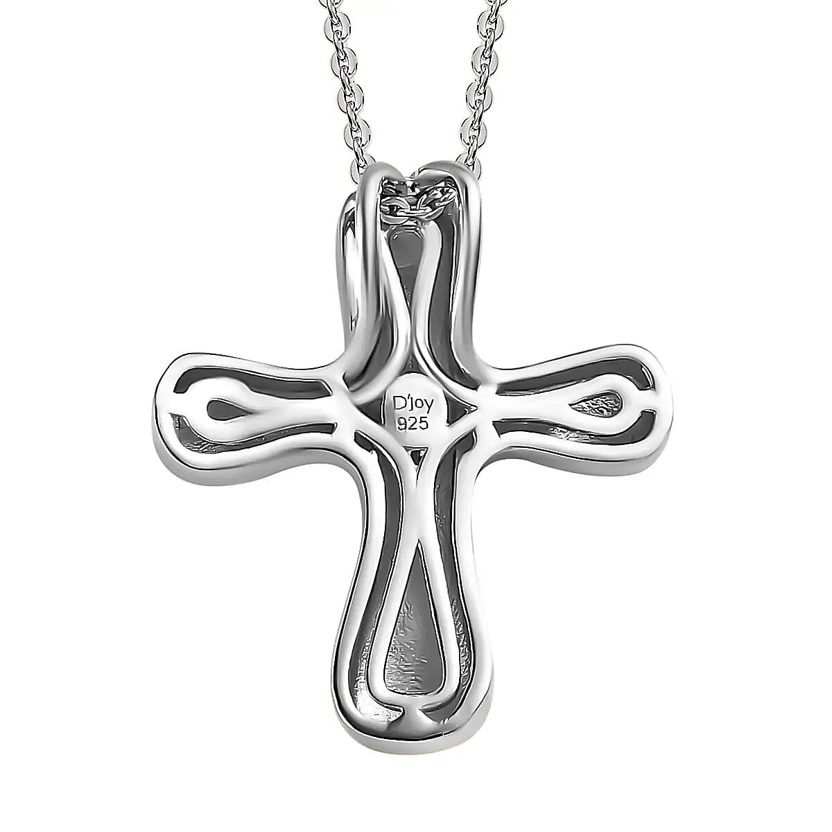 Cross Pendant Necklace, Platinum Over Sterling Silver Pendant Necklace, 20 Inch Pendant Necklace, Silver Cross Pendant Necklace 4.25 Grams