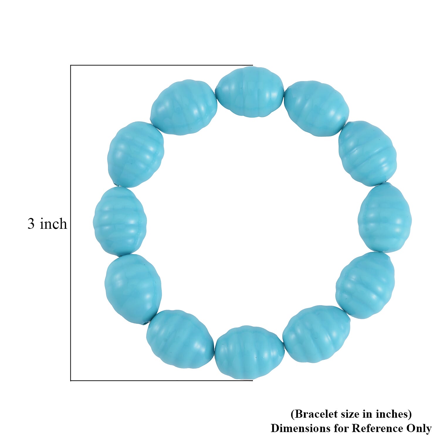 Blue Color Shell Pearl Beaded Stretch Bracelet and Earrings in Stainless Steel