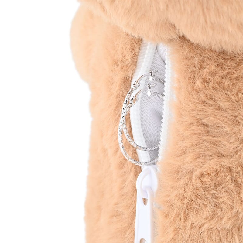 14K White Gold Diamond-Cut Hoop Earrings 1.60 Grams with Teddy Bear Packaging 1.60 Grams