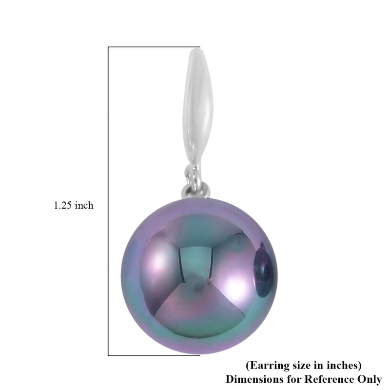 Tahitian Color Shell Pearl Stretch Bracelet and Earrings in Silvertone