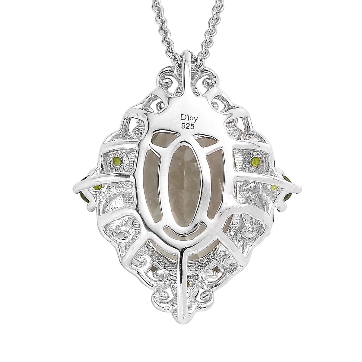 AAA Montezuma Prasiolite and Chrome Diopside Pendant Necklace 20 Inches in Platinum Over Sterling Silver 5.75 ctw image number 4