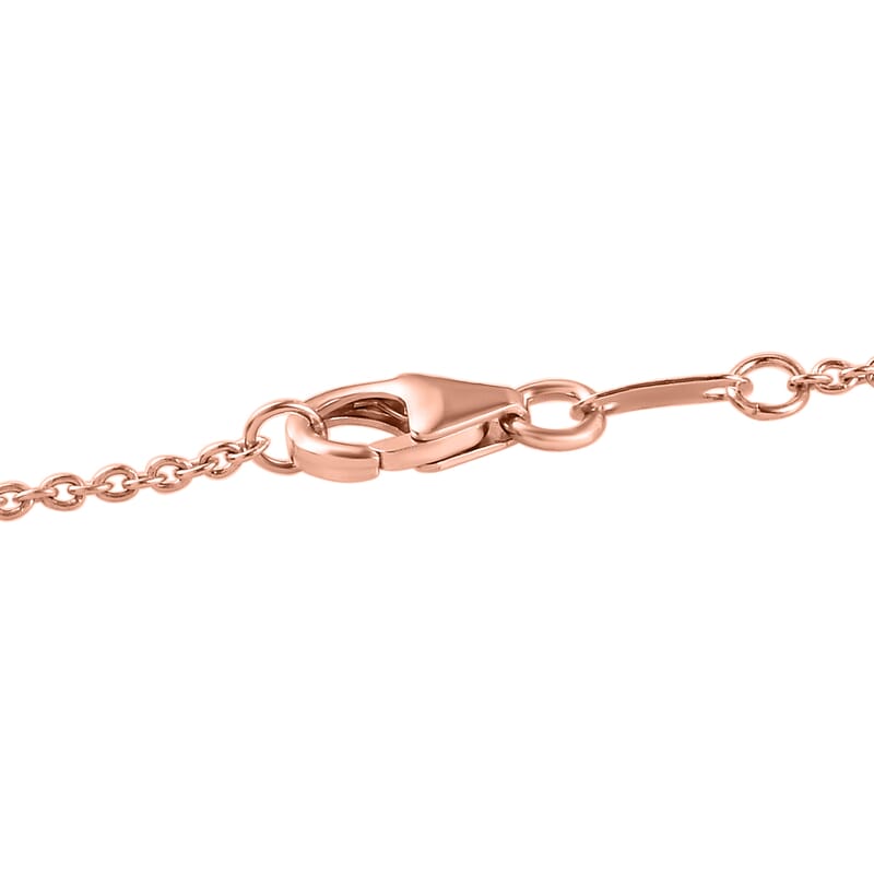 Premium Rainbow Moonstone, White and Brown Zircon Pendant Necklace 20 Inches in Vermeil Rose Gold Over Sterling Silver 2.15 ctw