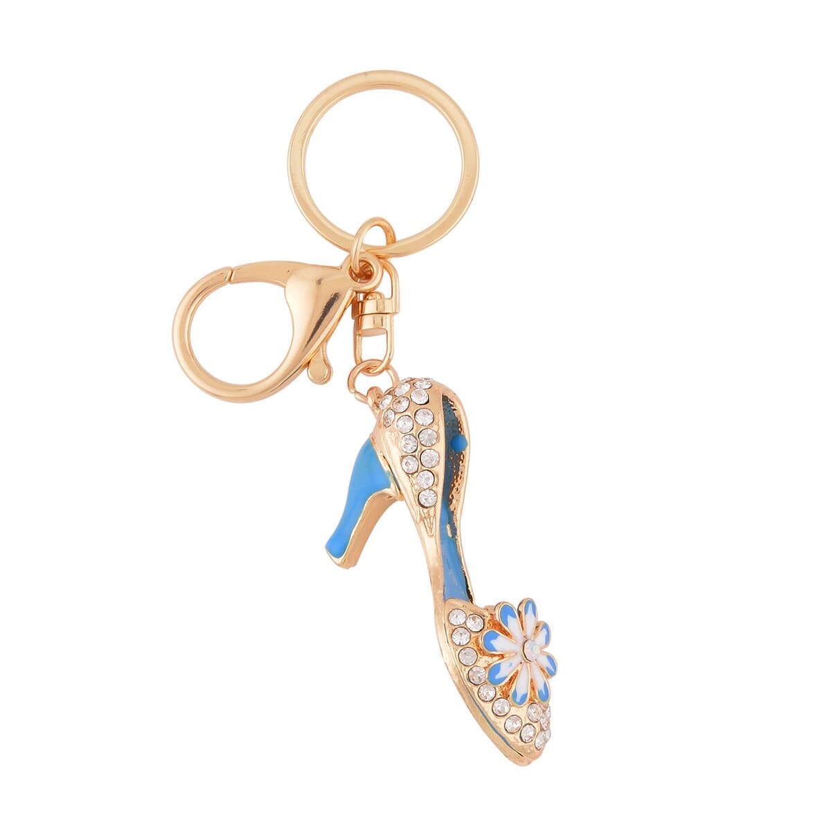 Set of 3 Multi Color Austrian Crystal, Enameled Owl, Cat and High Heel Keychain in Goldtone, Cute Keychains, Key Holders, Key Rings, Cool Keychains image number 6