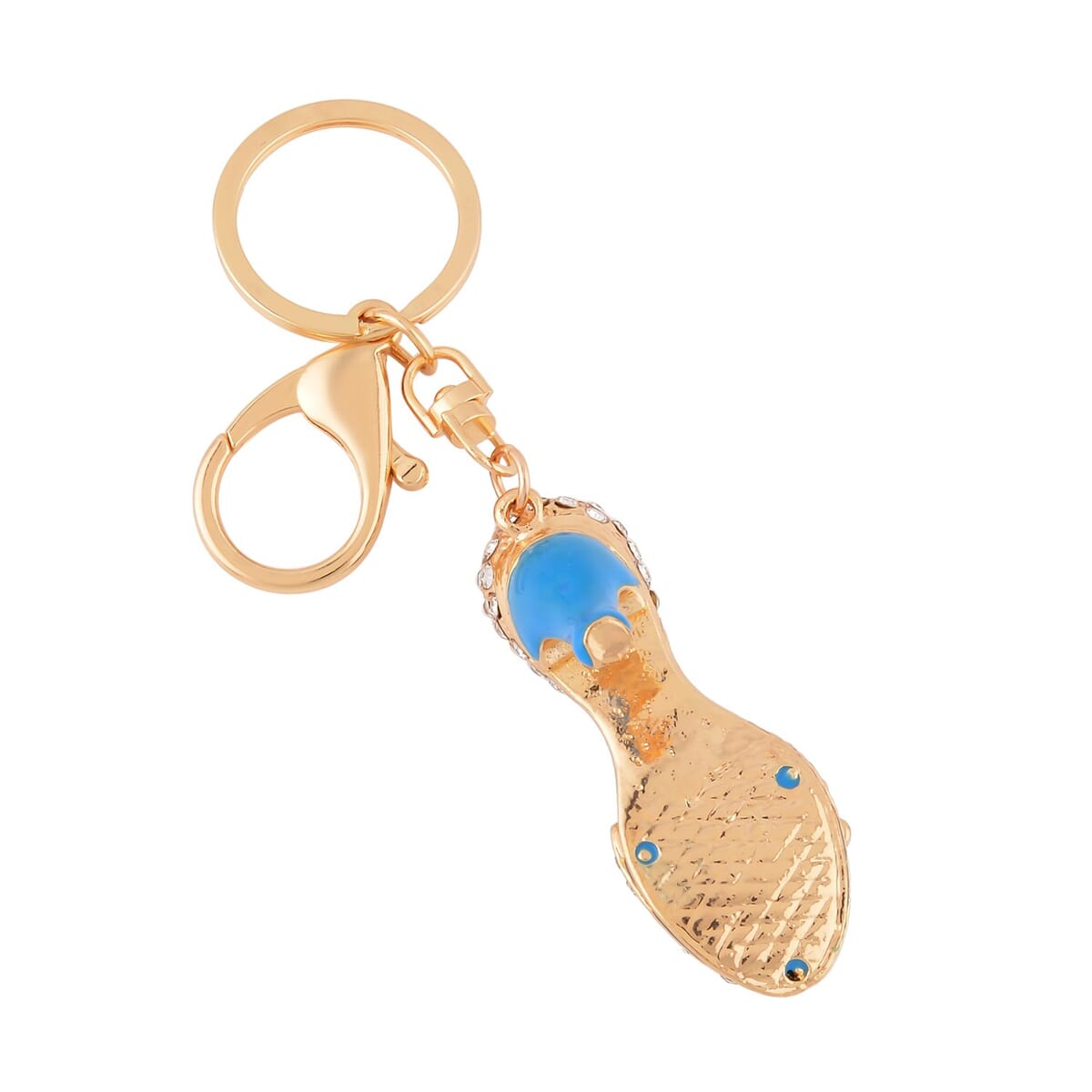 Set of 3 Multi Color Austrian Crystal, Enameled Owl, Cat and High Heel Keychain in Goldtone, Cute Keychains, Key Holders, Key Rings, Cool Keychains image number 7