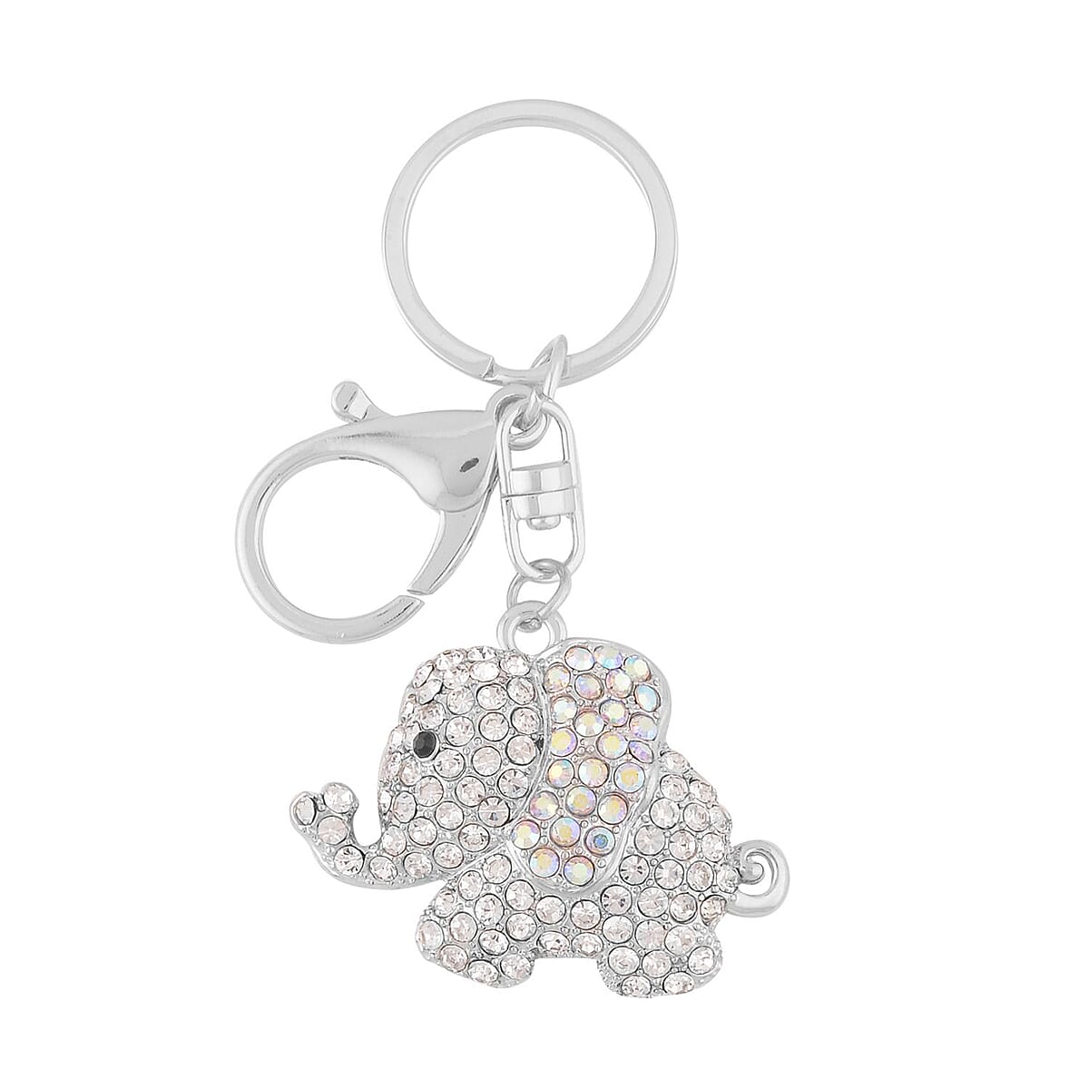 Set of 3 Multi Color Austrian Crystal, Resin, Enameled Marquise, Elephant, and Butterfly Keychain in Goldtone, Cute Keychains, Key Holders, Key Rings, Cool Keychains image number 4