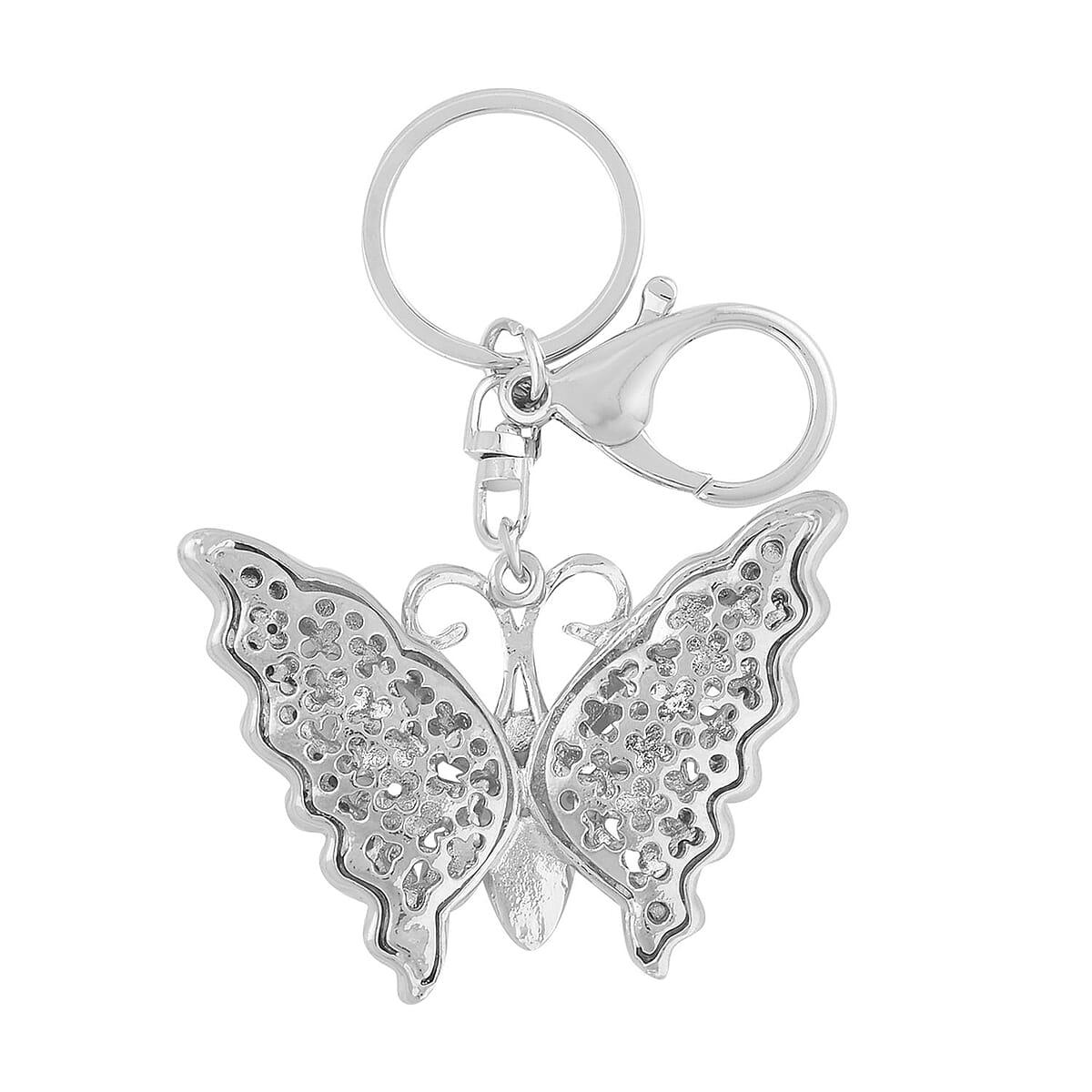 Set of 3 Multi Color Austrian Crystal, Resin, Enameled Marquise, Elephant, and Butterfly Keychain in Goldtone, Cute Keychains, Key Holders, Key Rings, Cool Keychains image number 6