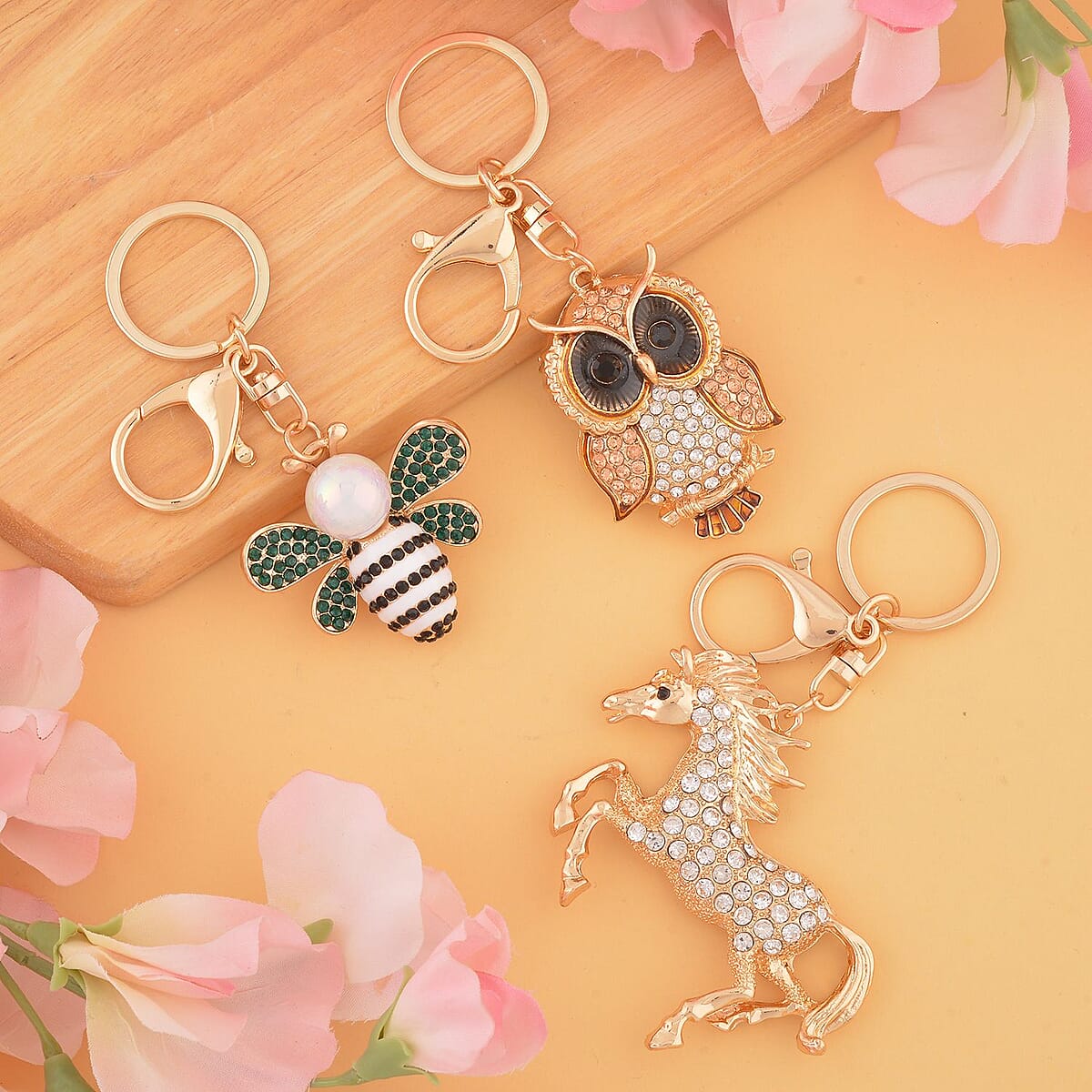 Buy Set of Multi Color Austrian Crystal, Resin, Enameled Bee