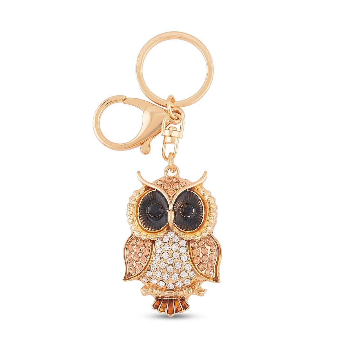 Set of 3 Multi Color Austrian Crystal, Resin, Enameled Bee, Owl and Horse Keychain in Silvertone and Goldtone, Cute Keychains, Key Holders, Key Rings, Cool Keychains image number 2