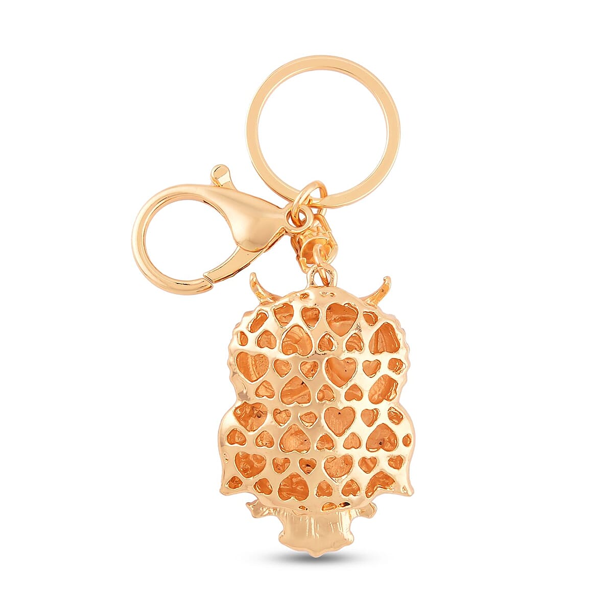 Set of 3 Multi Color Austrian Crystal, Resin, Enameled Bee, Owl and Horse Keychain in Silvertone and Goldtone, Cute Keychains, Key Holders, Key Rings, Cool Keychains image number 3