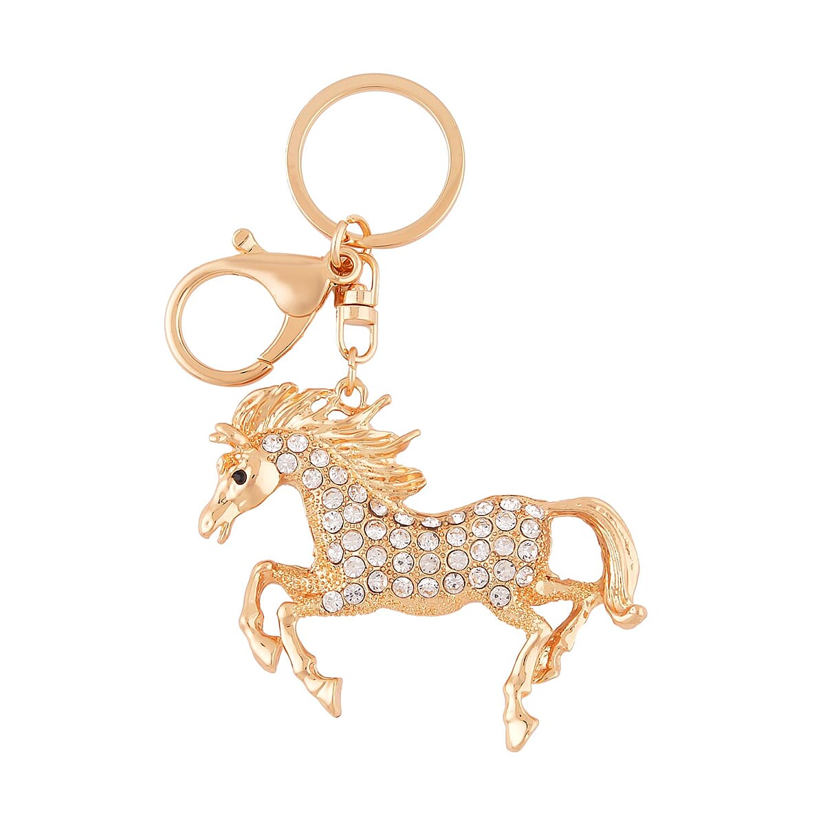 Set of 3 Multi Color Austrian Crystal, Resin, Enameled Bee, Owl and Horse Keychain in Silvertone and Goldtone, Cute Keychains, Key Holders, Key Rings, Cool Keychains image number 4